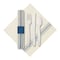 Caterwrap 8" x 4" Pre-rolled Blue Dinner Napkins and EarthWise Cutlery PK 100 PK 120011 - alternate 1
